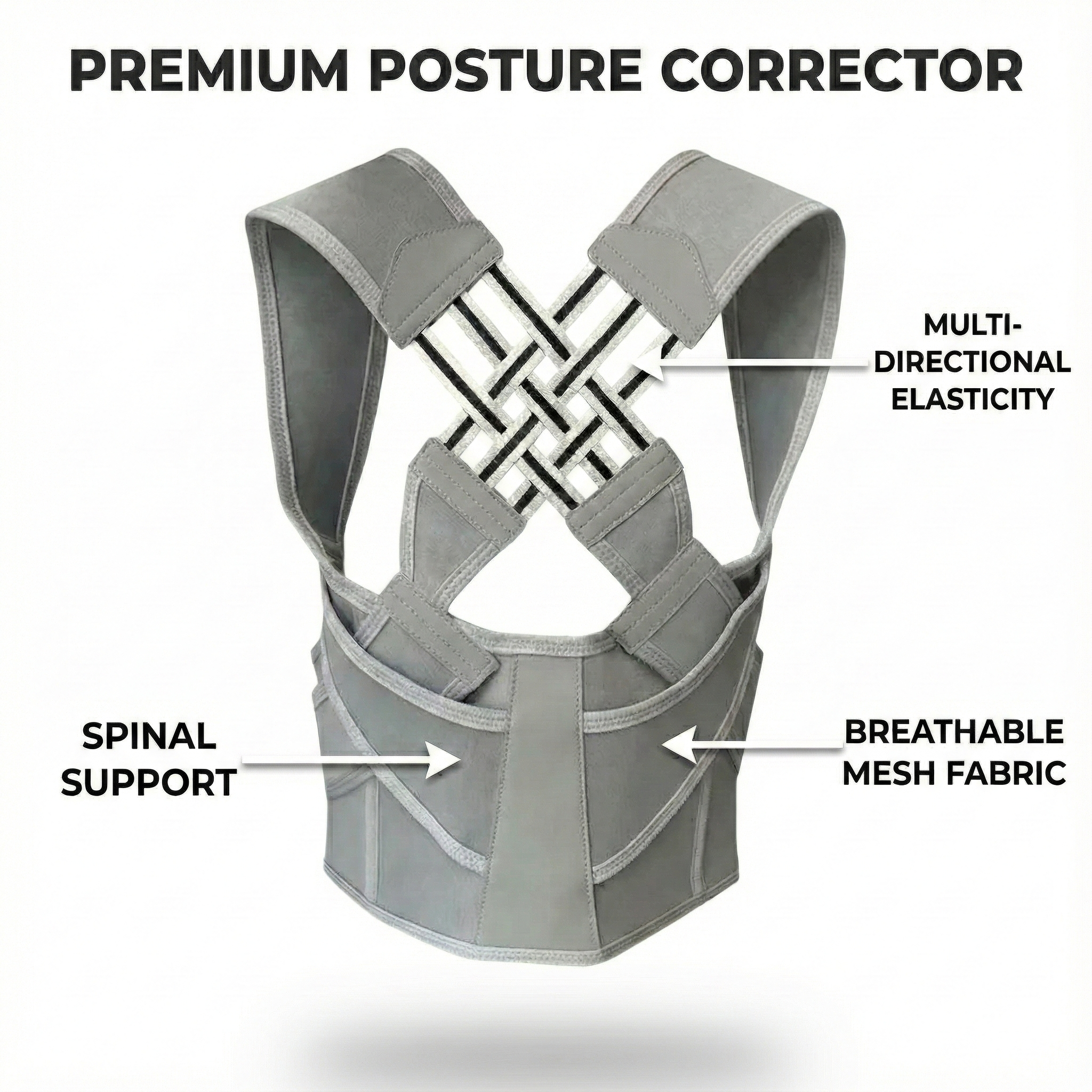 Posture correction back strap