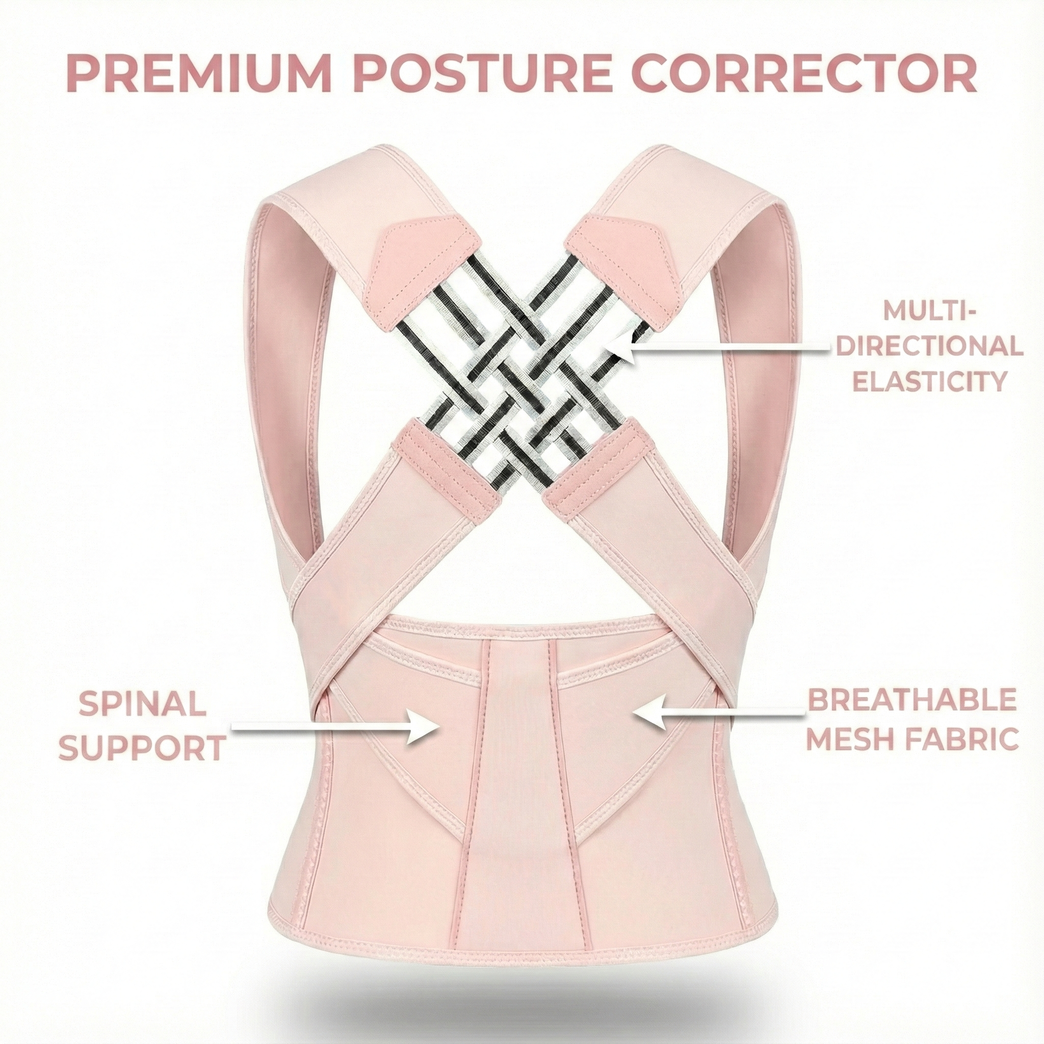 Posture correction back strap