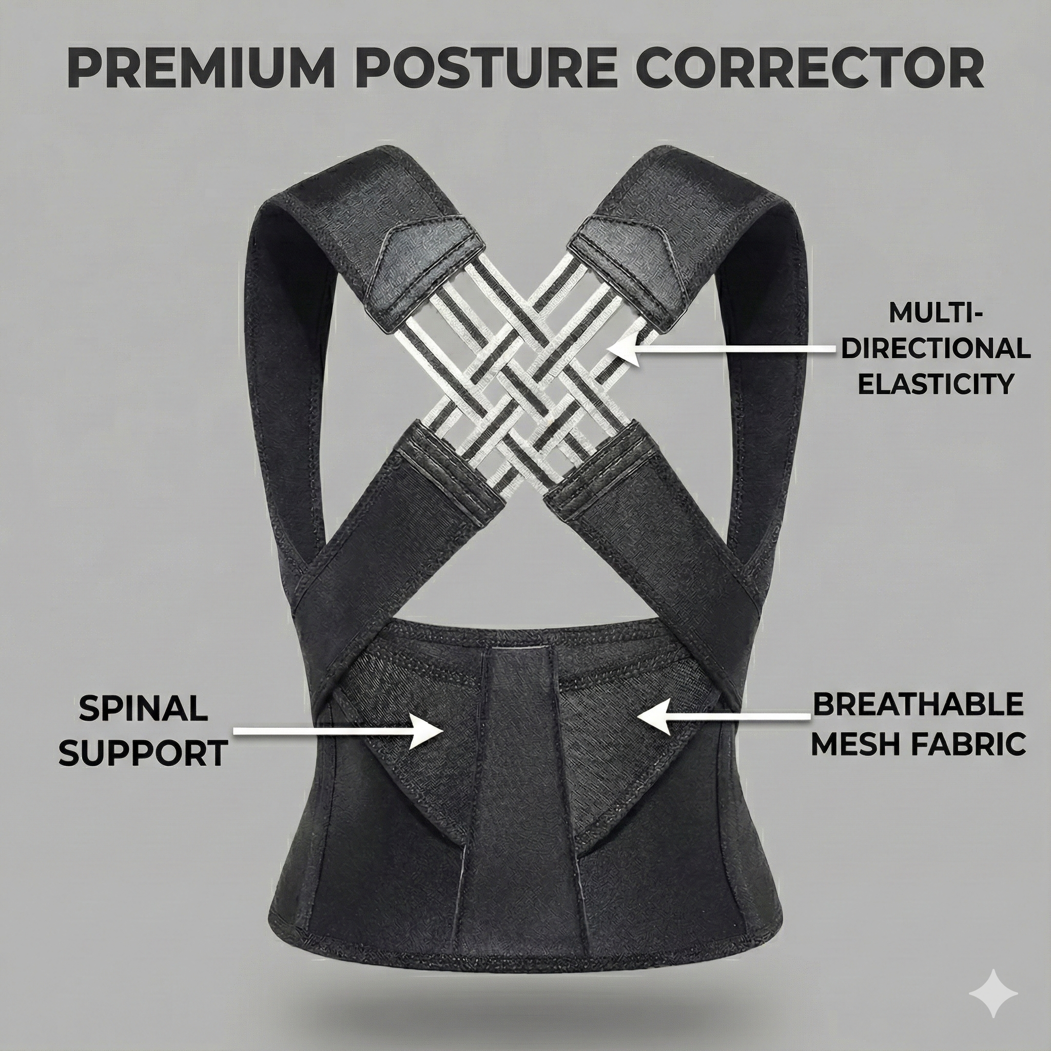 Posture correction back strap