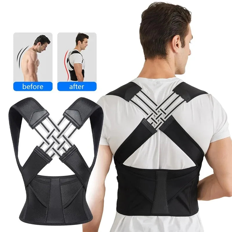 Posture correction back strap